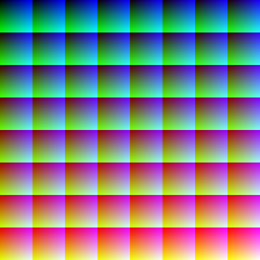 All 262144 18-bit RGB colors